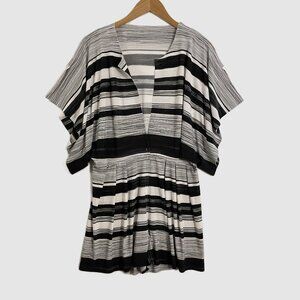 Norma Kamali x Kamalikulture Obie Striped Stretch-jersey Playsuit Romper